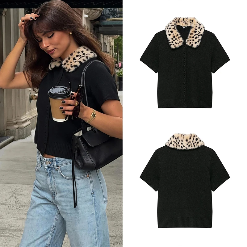 Guobioziy Women's Slim Fit Faux Fur Knit Jacket 2026 Spring and Autumn European Casual Fashion Trend Biker Tassel Street Style