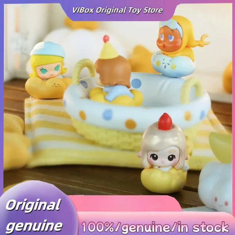 حقيقي POPMART Goodnight ، Night Sky Series Pop Bean صندوق أعمى نموذج صغير سلسلة تضيء حقيبة أعمى صندوق غامض لطيف هدية