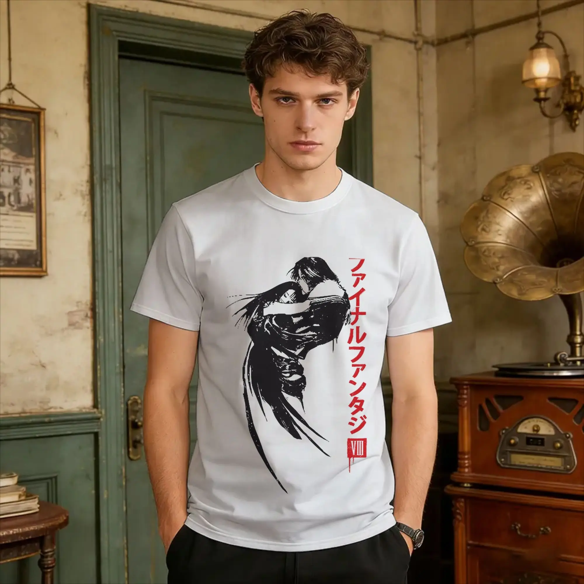 Casual T Shirt Beach Squall & Rinoa  Hippie T-Shirts Finals Fantasys VII Cotton Tshirt for Man Y2K Basic Short Sleeve Tops