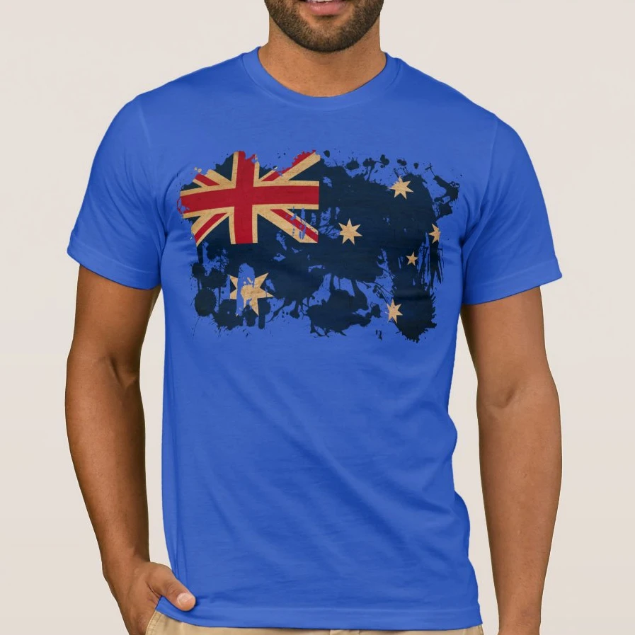 Fashion Design Australian Flag Printed Travel Souvenir Mens T-Shirt. Summer Cotton Short Sleeve O-Neck Unisex T Shirt New S-3XL