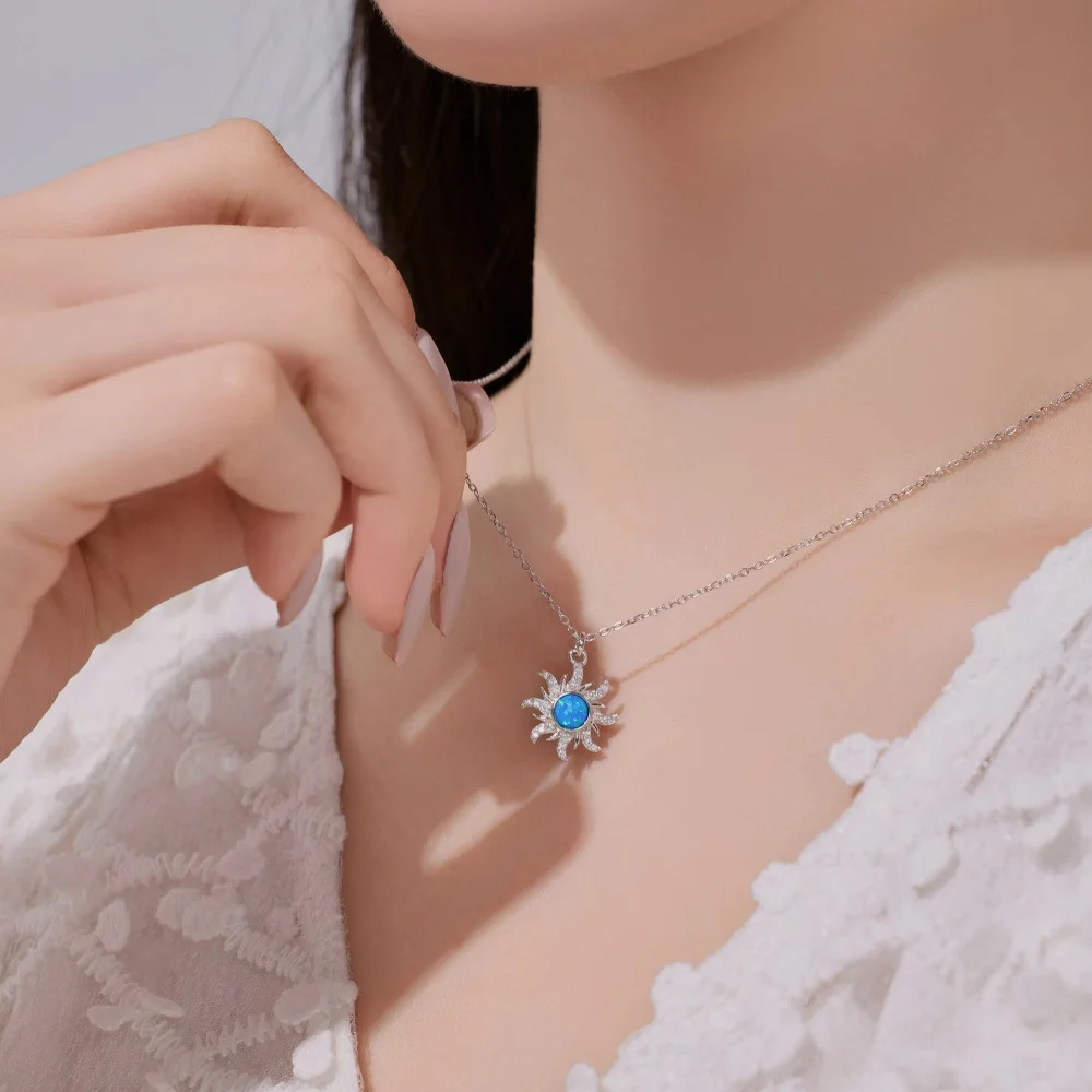 XUYUANFEN Cross Border INS Wind Hot S925 Sterling Silver Necklace Women's Aubao Series Sun Personalized Crowd Design Women