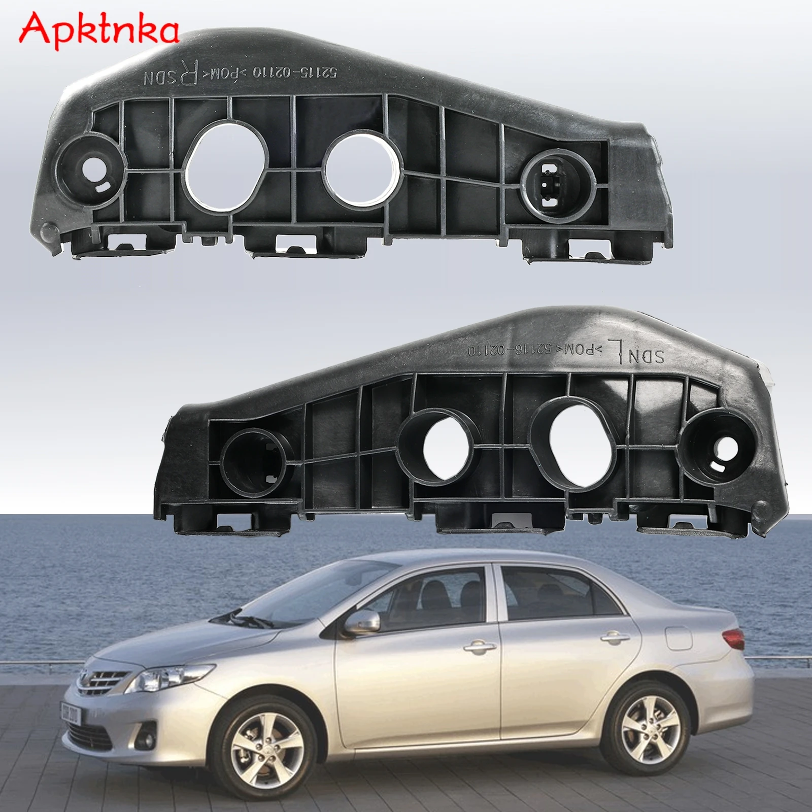 2Pcs Front Left and Right Bumper Side Retainer Bracket For Toyota Corolla 2009 2010 Outer Mounting Guide Support Pair 5211502130