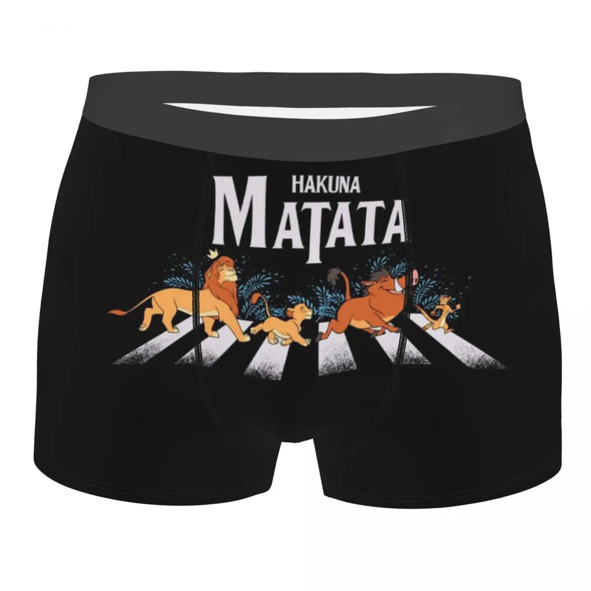 Custom Walk Grown King Lion Hakuna Matata Underwear Men Breathable Cartoon Boxer Briefs Shorts Panties Soft Underpants For Homme