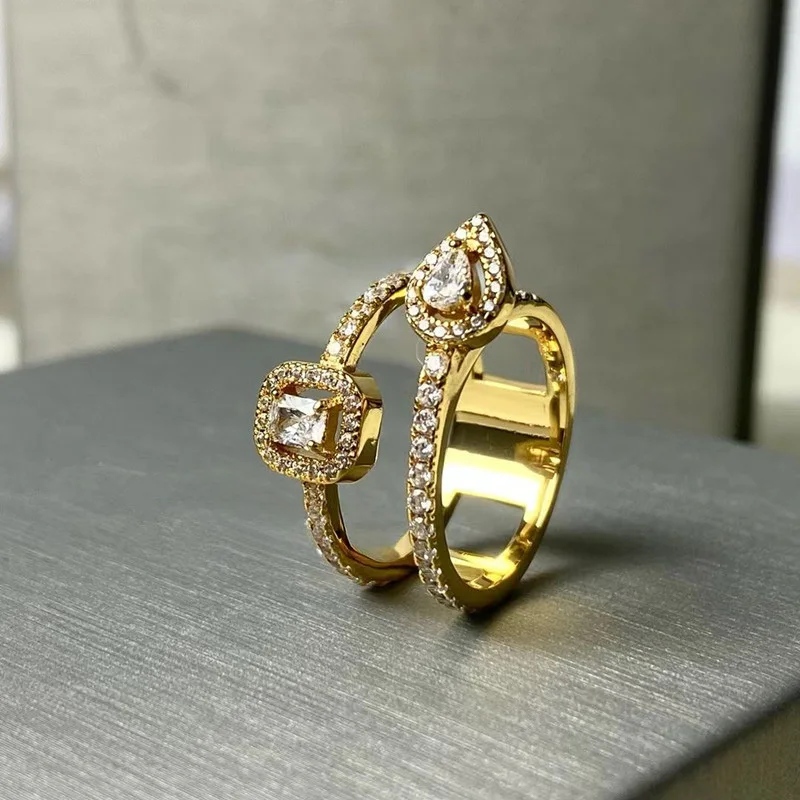 خاتم زركونيا من الفضة الإسترليني عيار 925 تمهيد AAA للنساء مجوهرات راقية