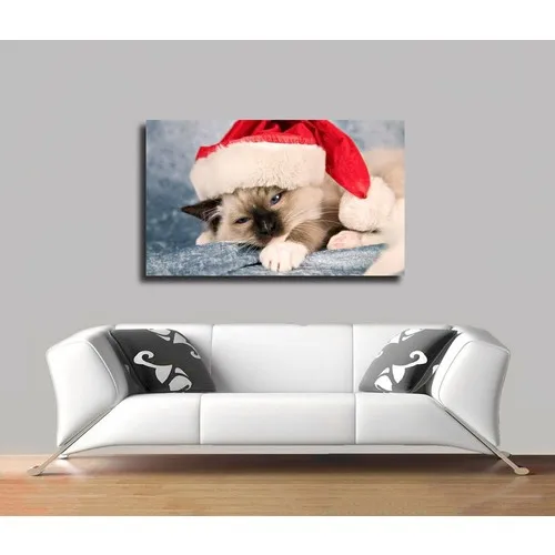 Table Canvas Christmas-Sleeping Cat Table