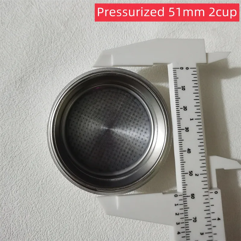 51MM Pressurized 1 hole Coffee Filter Basket Single/Double Cup For Delonghi Donlim Petrus 51mm Portafilter Espresso Coffee Tool