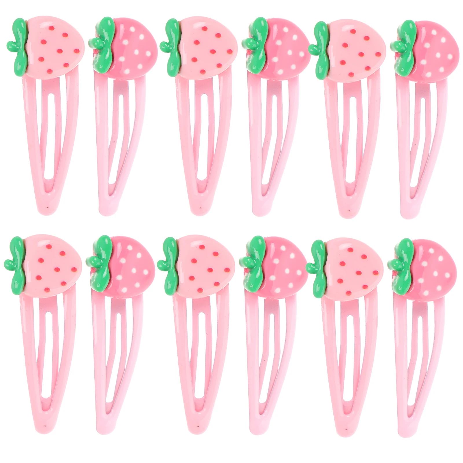 

20pcs Glossy Strawberry Hair Clip Girls Accessories Durable Safe Cartoon Resin Fruit Mini Artificial Hairstyles Party