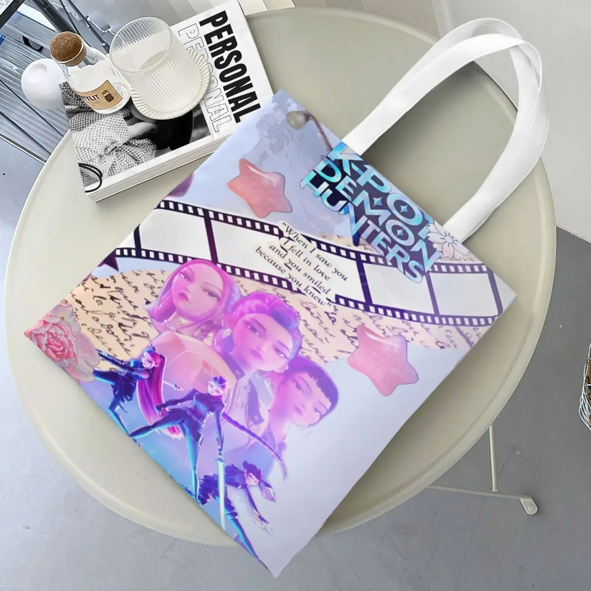 kpop-demon-hunters-shopper-bag-2025-filme-bolsas-fofas-de-pano-sacola-ao-ar-livre-bolsa-de-compras-grafica-feminina