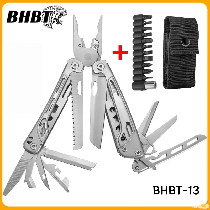 

BHBT-13 19-в-1 Многофункциональные складные плоскогубцы Открытый кемпинг Плоскогубцы для выживания Наборы многофункциональных инструментов Ножницы Портативный складной нож