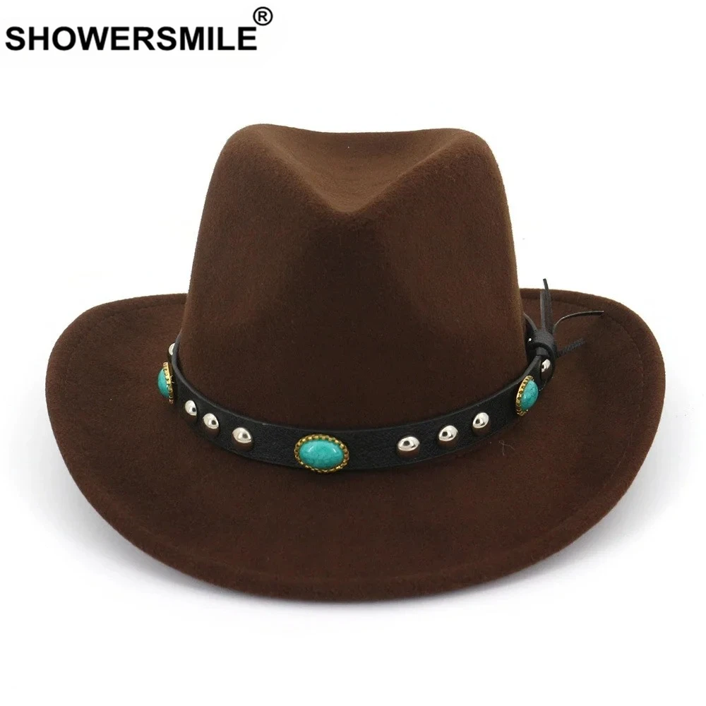 

New Design Coffee Women Men Fashion Fedora Chapeu Western Cowboy Hat Gentleman Jazz Sombrero Hombre Cap Elegant Lady Cowgirl Hat
