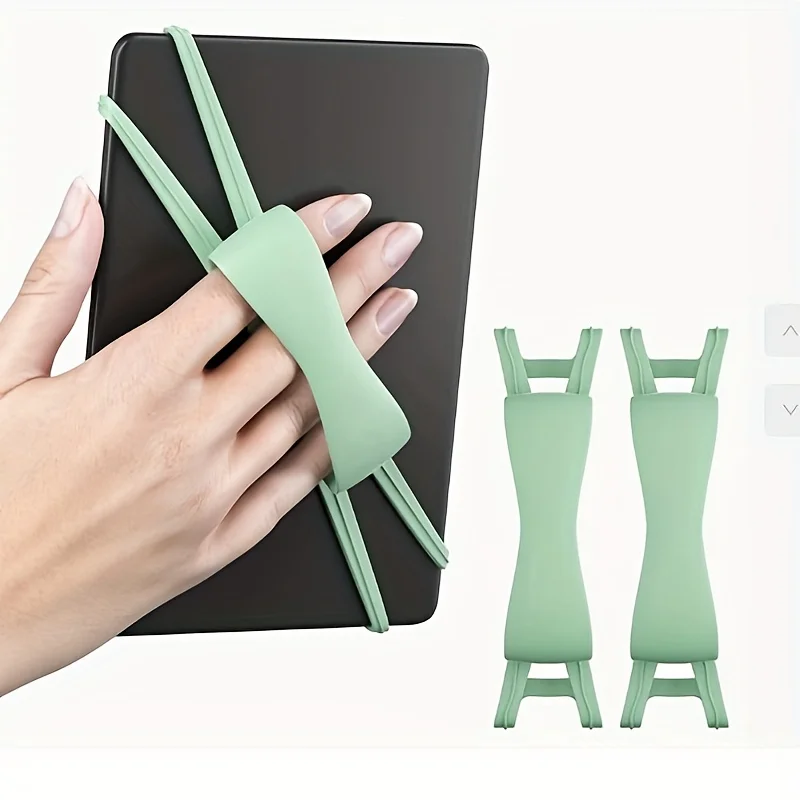 

2pcs Universal Comfortable Bed Reading Accessories Silicone Hand Strap for Reading Grip Holder Cover for 4.7-8 Inch E-Readers, T