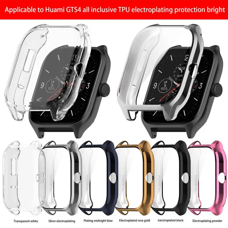 Soft Protective Cover For Amazfit GTS 4 3 2 2E Case Full Screen Protector Shell Bumper Plated Cases For Amazfit GTS4