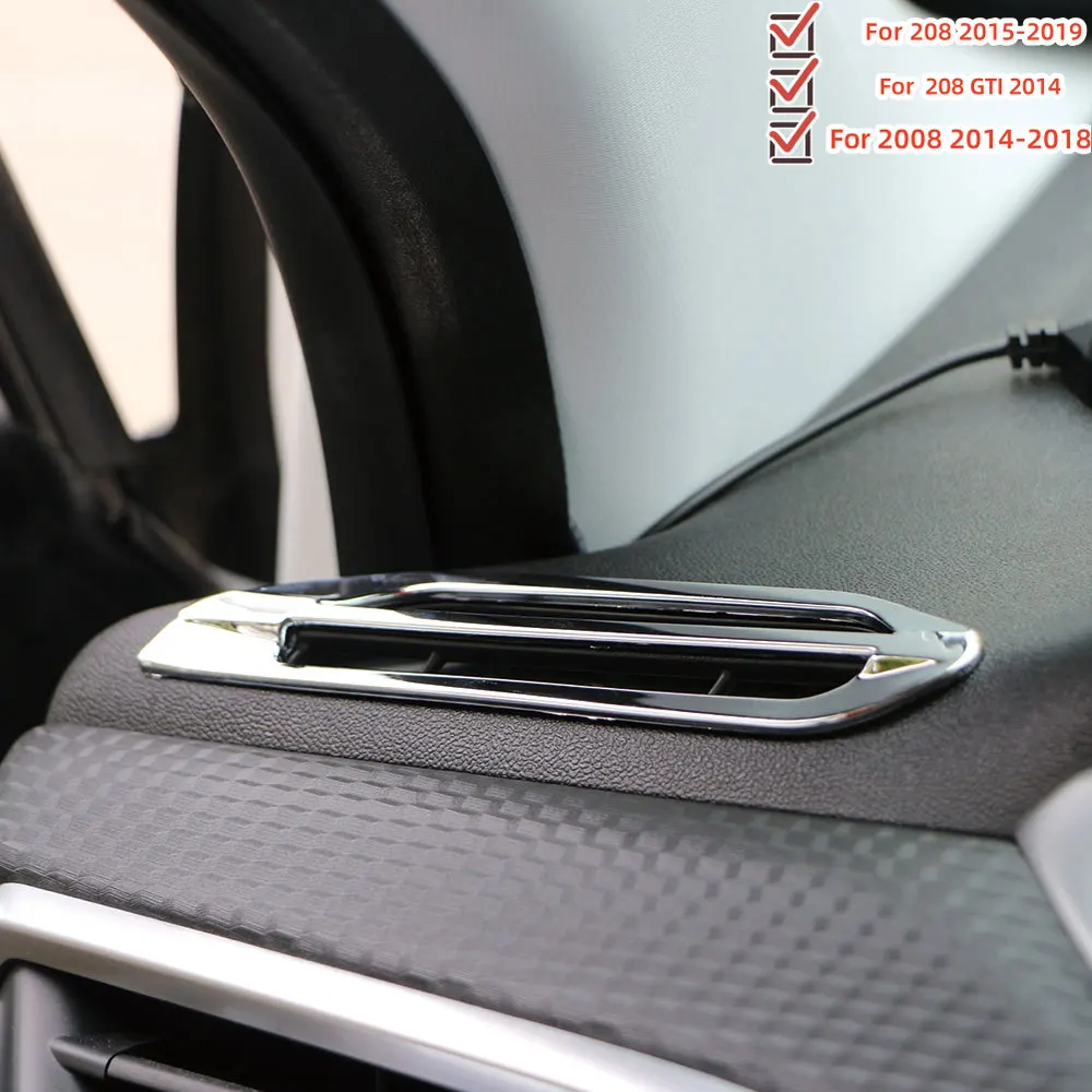 Car AC Vent Cover Trim for Peugeot 208 2015-2019 2008 2014 - 2018 208 GTI 2014 LHD Front Air Conditioning Outlet Sticker Acc.