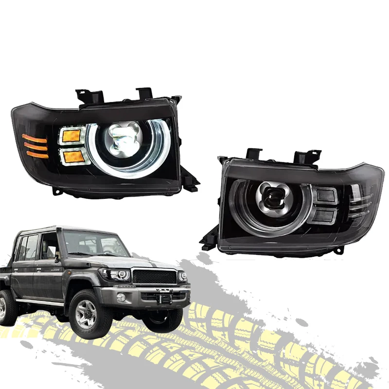 

Светодиодные Автомобильные фары для land cruiser 70 75 76 79 серии 2007 + передняя фара 4x4