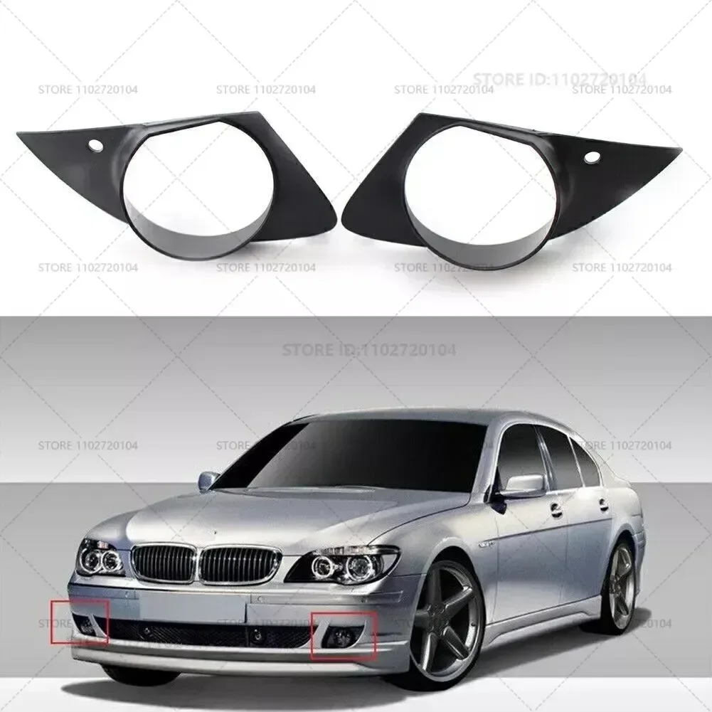 For 2003-2008 BMW 750i 750Li 760i 760Li, Alpina B7 (E65 E66) Front Bumper Fog Light Grill Grille Cover 51117142179 51117142180
