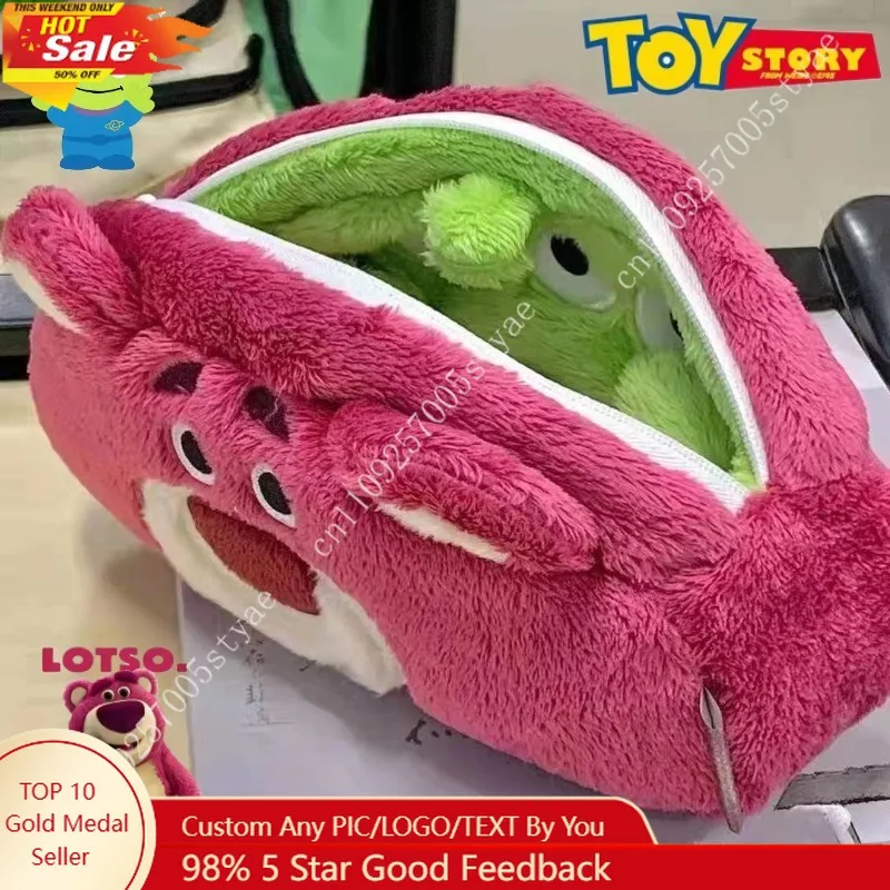Estuche para lápices Lotso Alien, estuche para lápices de doble cara con patrón de dibujos animados creativo de Toy Story de Disney, almacenamiento de gran capacidad a la moda