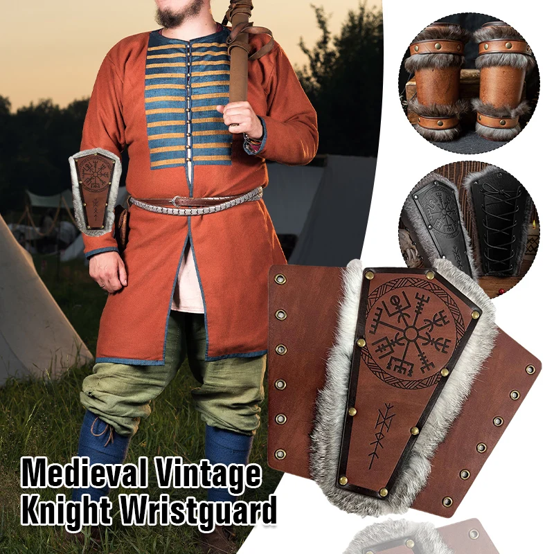 Nouveau Bracelet en cuir guerrier médiéval, motif épée nordique Vintage, seau de guerrier de chevalier, accessoire de Cosplay