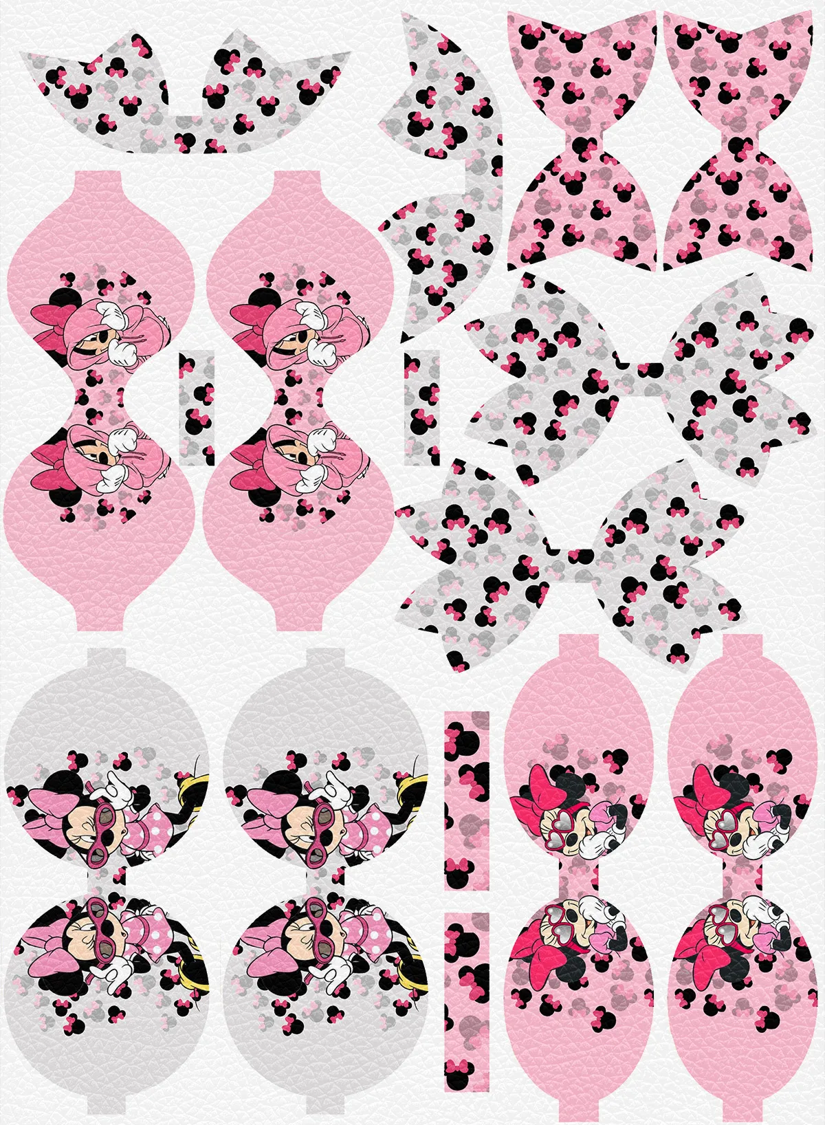 

Hot Selling Disney Mickey Minnie Bowknot Shape Faux Leather Bow Part Sheet Crafts DIY Handmade Kids Hair Bow Materials 30x22cm