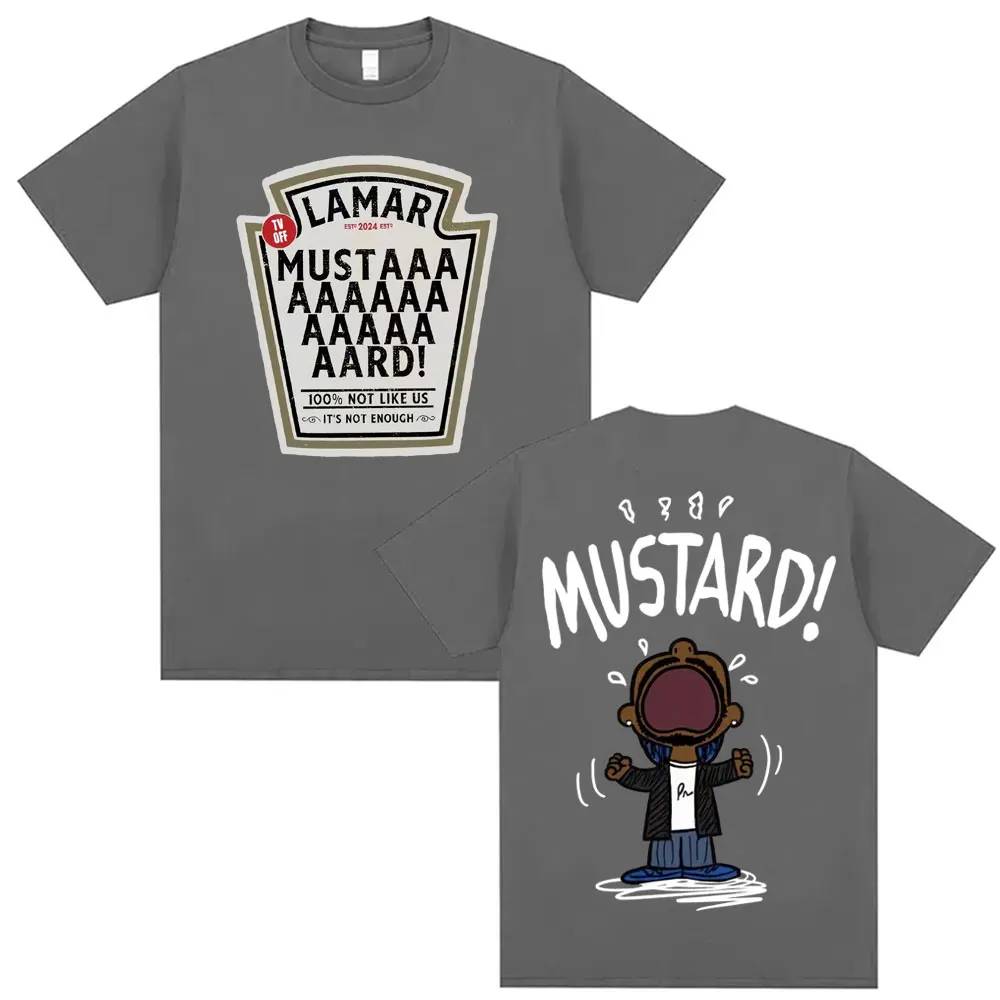 Kendrick Lamar Mustard T-shirt Neutral Harajuku Hip Hop Print Short Sleeve Pop T-shirt Women's Casual Cotton Oversized T-shirt