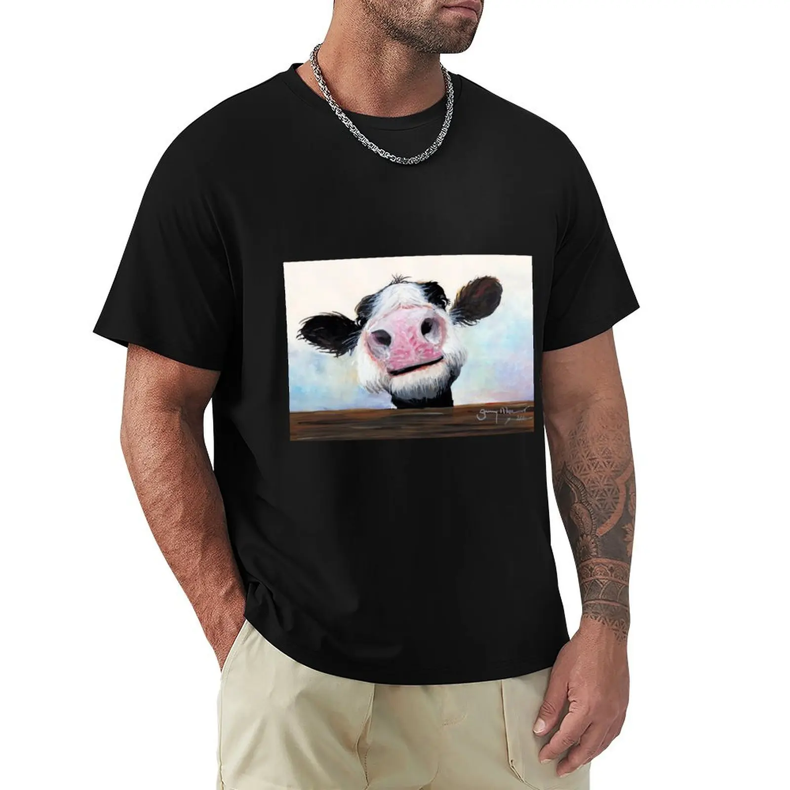 

NOSEY COW 'HEY! HOW'S IT GOIN'' BY SHIRLEY MACARTHUR T-Shirt graphic tee shirt vintage t shirts street wear shirts men graphic