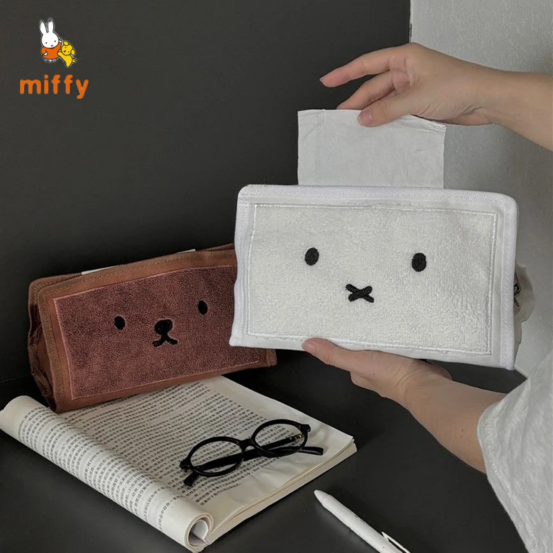 

Kawaii Miffy Tissue Box Cartoon Boris Creative Car Tissue Bag Dopamine Home Desk Decoration Anime Accessories Girl Perfect Gifts
