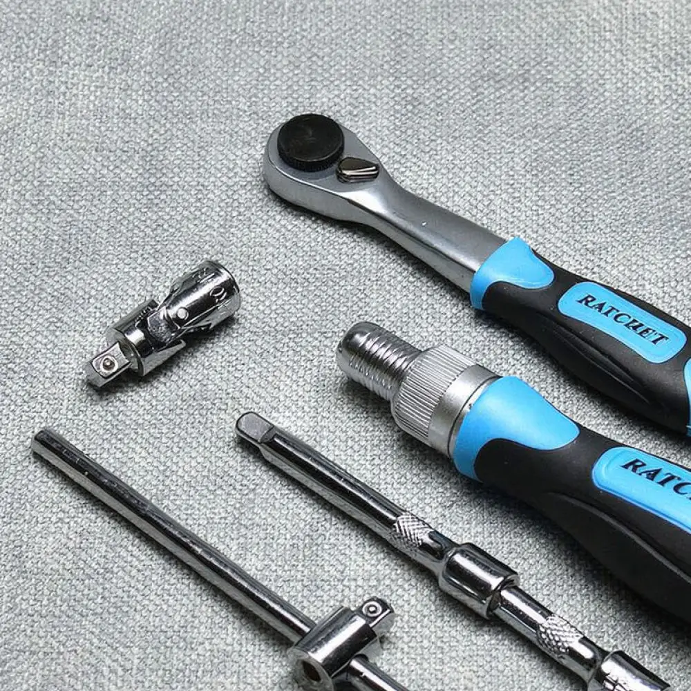 Ergonomic Ratchet Screwdriver Set Multifunctional Hand Tools Chrome Vanadium Bits For Daily Household Maintenance