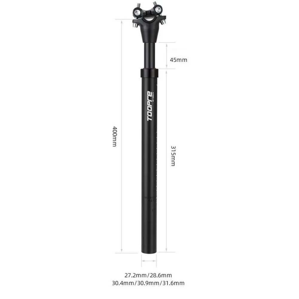 TOOPRE MTB Suspension Seatpost Aluminum High Resilience Bicycle Seat Post Shock Absorb 27.2/28.6/30.4/30.9/31.6*400mm