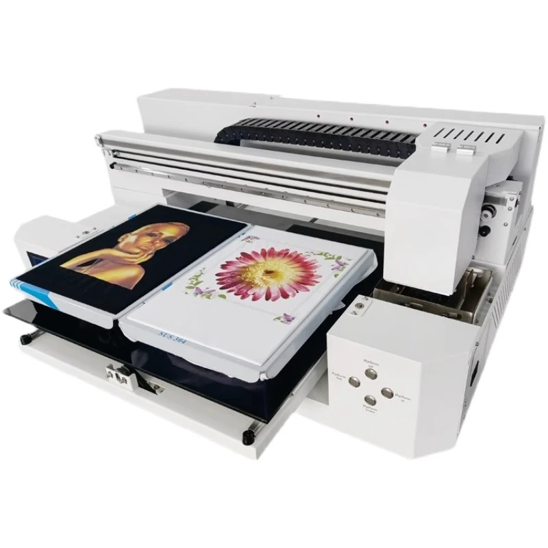

Double station clothing t-shirt digital direct injection printing machine small printing clothes machine white ink heat