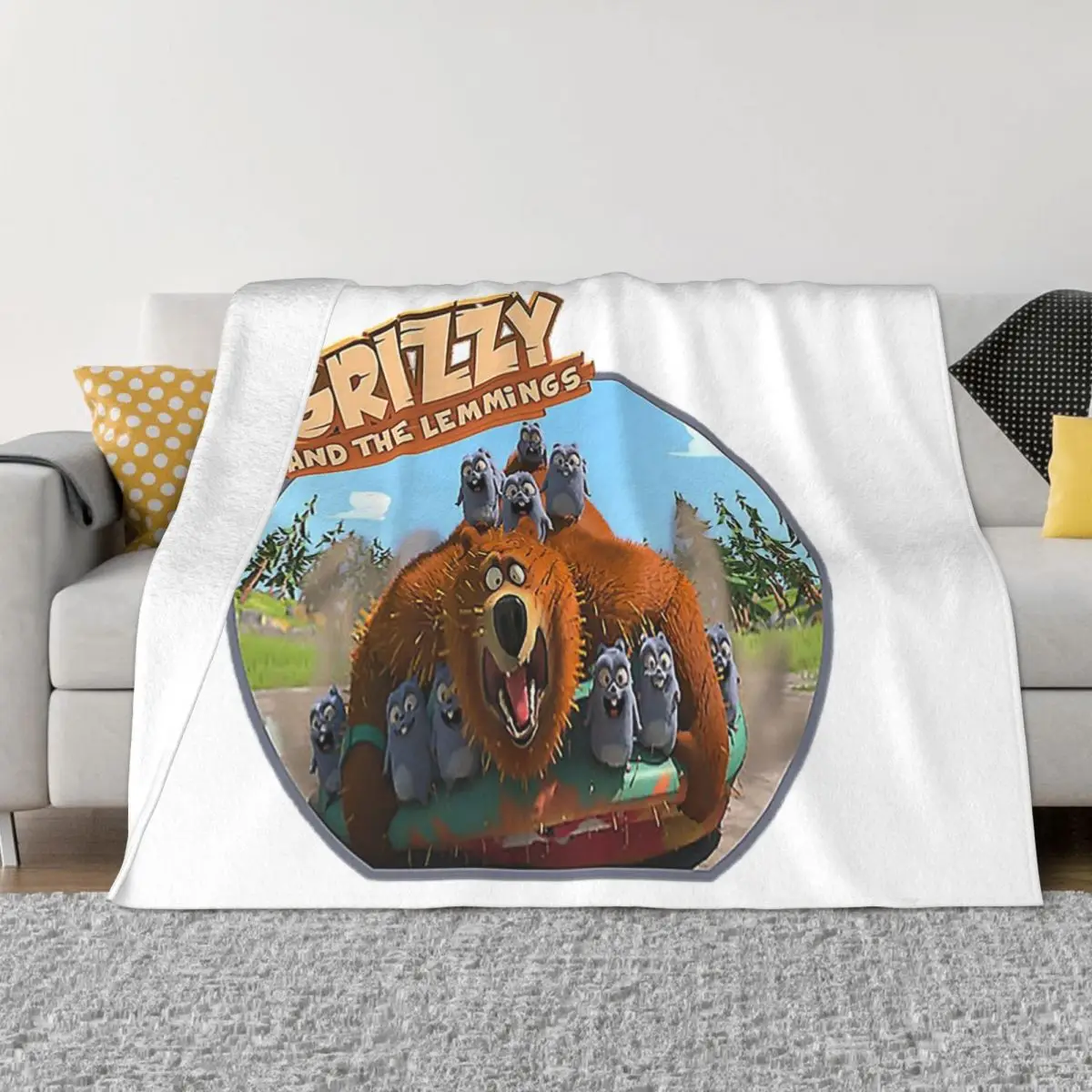 

Grizzy And Lemmings Blankets Soft Warm Flannel Throw Blanket Bedspread for Bed Living room Picnic Travel Home Couch