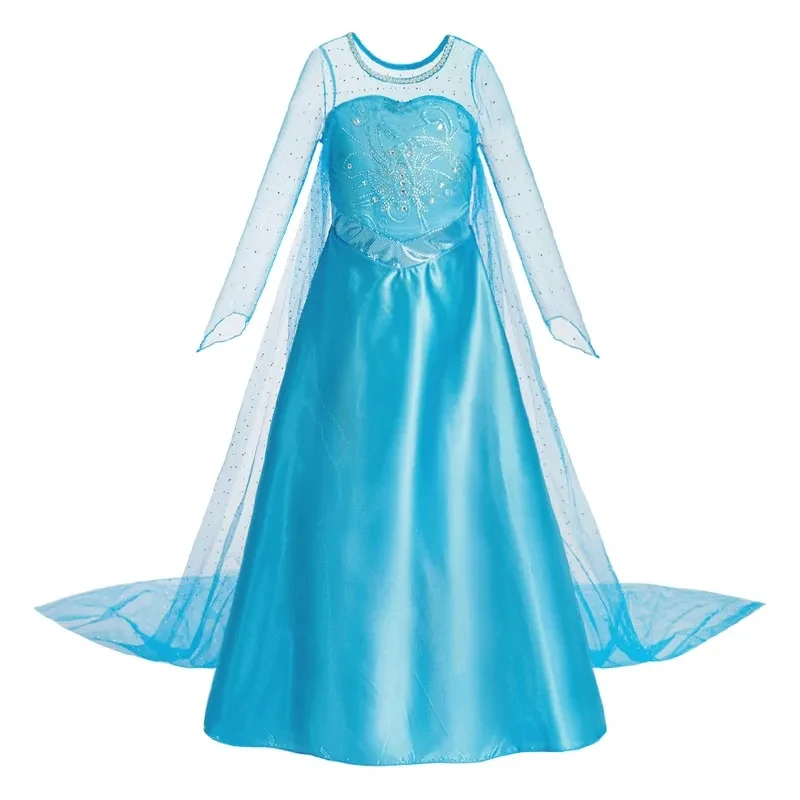 Nuevo Disfraz de Halloween para Niñas, Disfraz de Princesa Infantil, Vestido de Verano para Baile, Disfraz de Reina de las Nieves con Lentejuelas, Talla M 2026 ★
