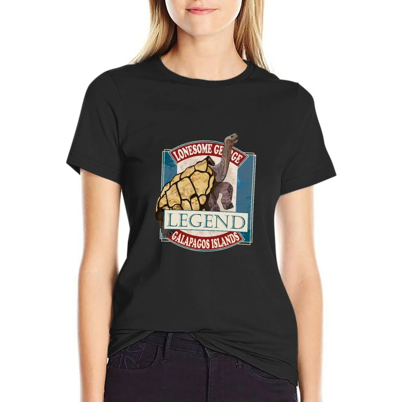 

Galapagos Lonesome George The Legend T-Shirt kawaii clothes korean fashion Women's tops