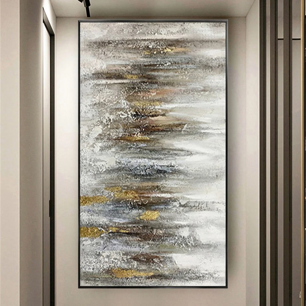 

Modern Simple dark gold Hand Painted Abstract oil Painting for Home large Wall Art Canvas picture Decor Wall Drawing living room