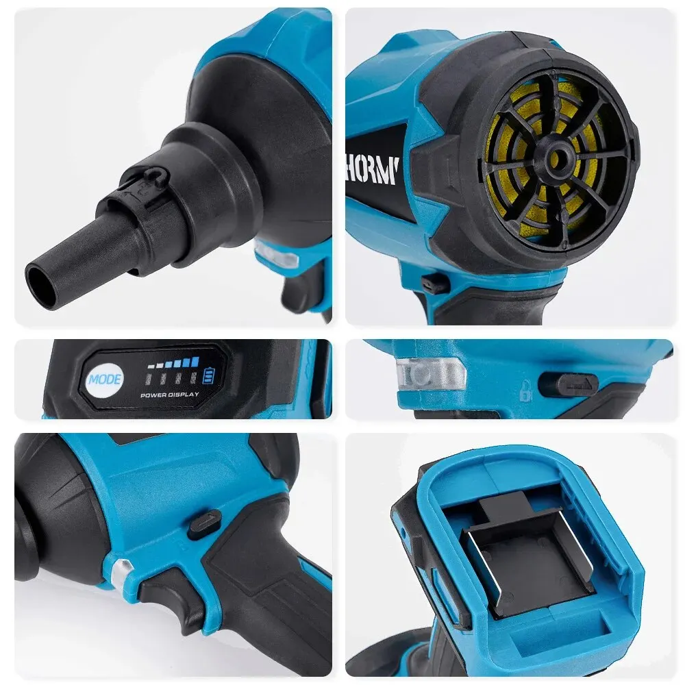 Hormy 6IN1 Cordless Air Blower With Nozzle Dusting Machine Multifunction Dust Blower Inflator Vacuum Tool For Makita 18V Battery