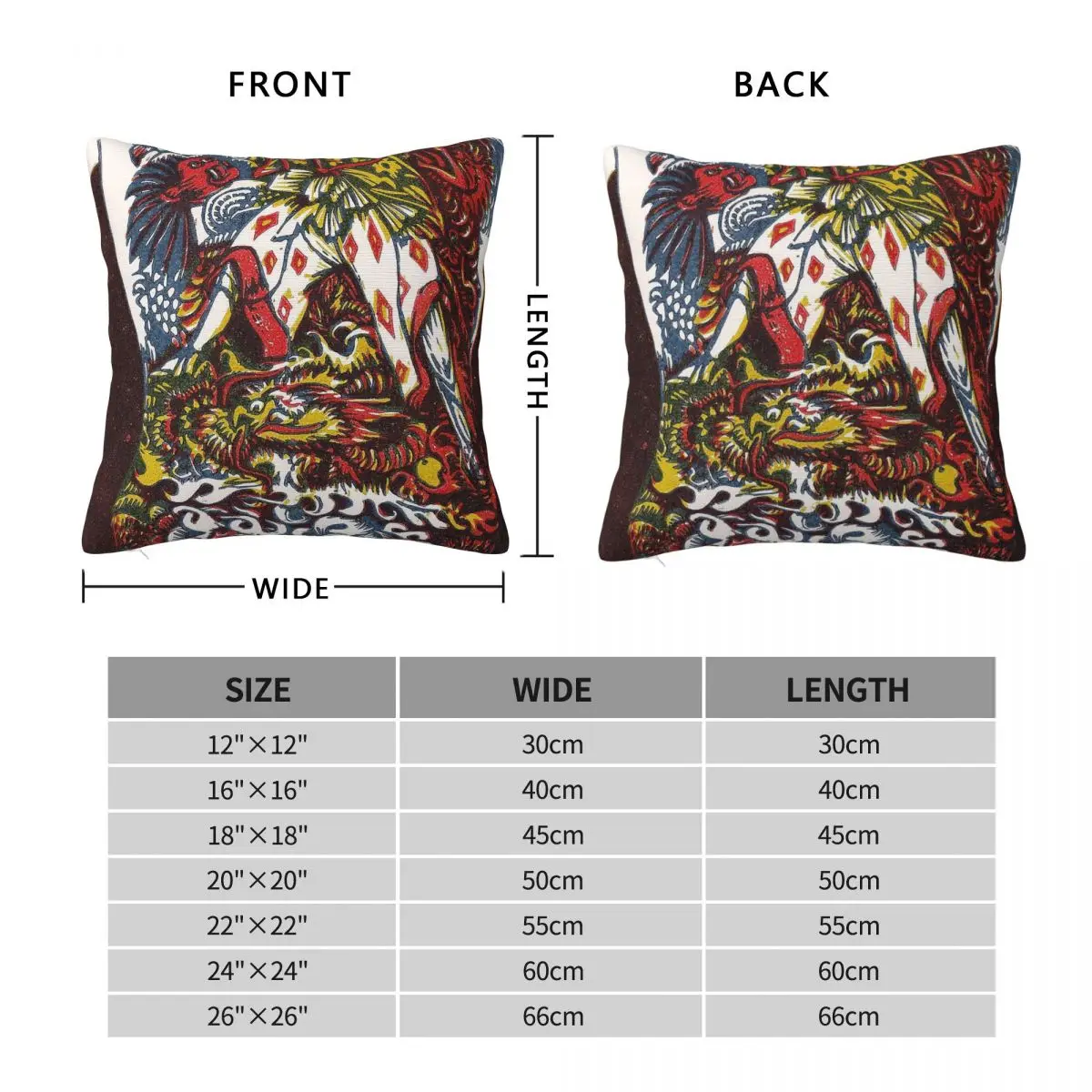 Samurai Warrior Tattoo Square Pillowcase Polyester Linen Velvet Creative Zip Decor Throw Pillow Case Home Cushion Cover
