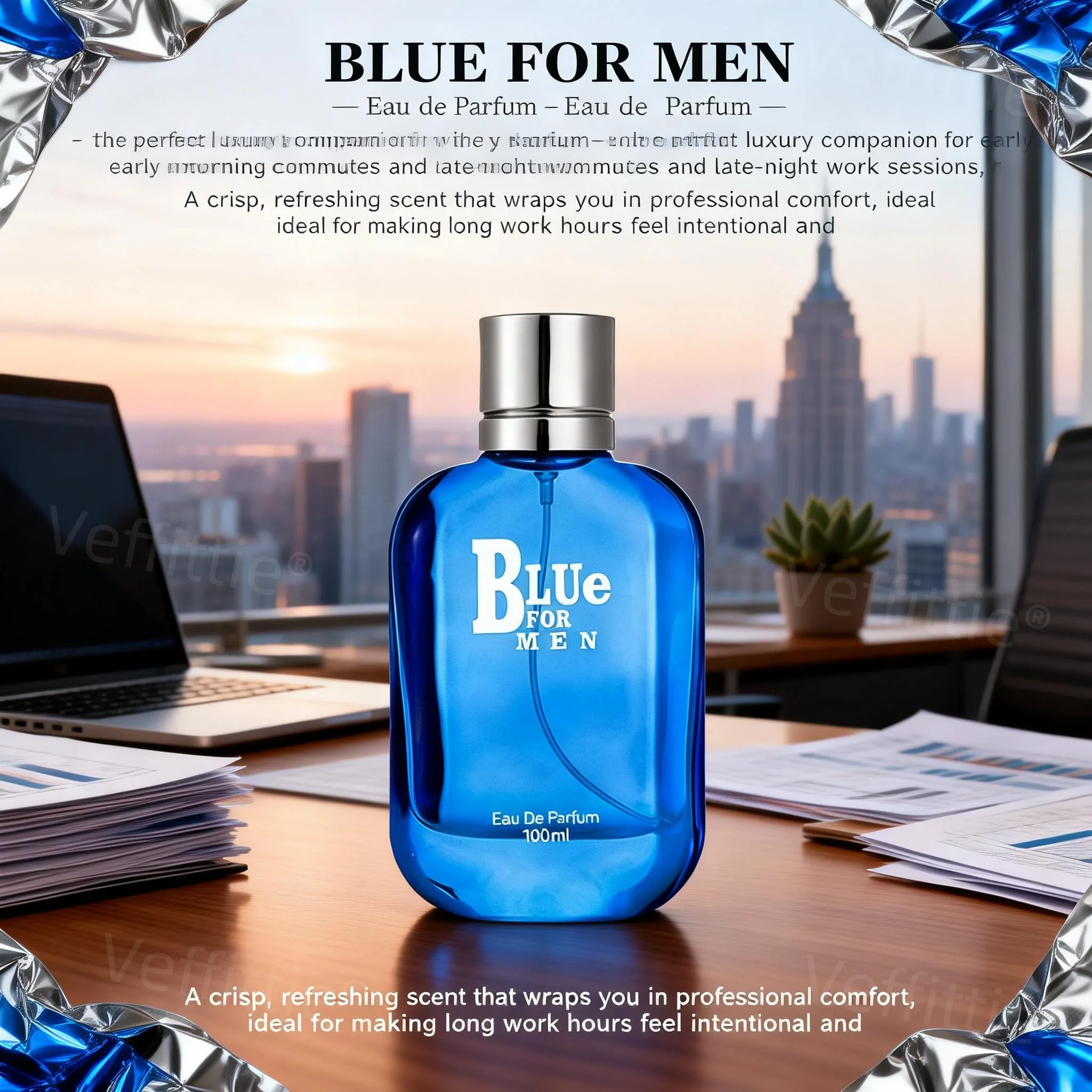 

Executive Blue Citrus Poise 100ML Eau De Parfum, Long Lasting Crisp Woody Blend, Formal Office Wear, Polished Choice for Daily