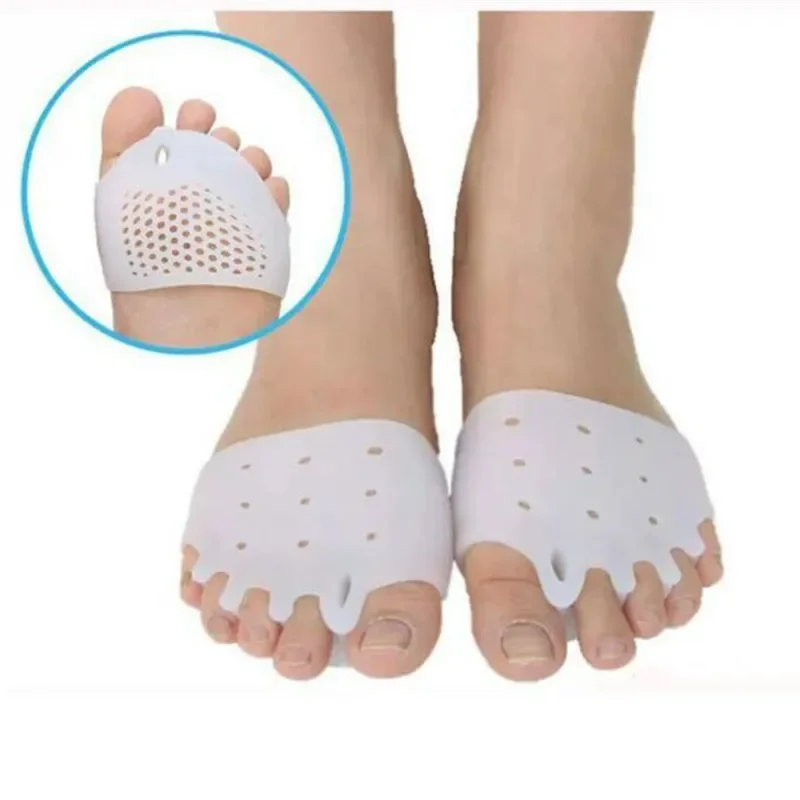 2 Stuks Siliconen Teen Separator Hallux Valgus Corrector Bunion Orthesen Beschermer Pijnverlichting Voorvoet Pad Sokken Voetverzorging Pedicure