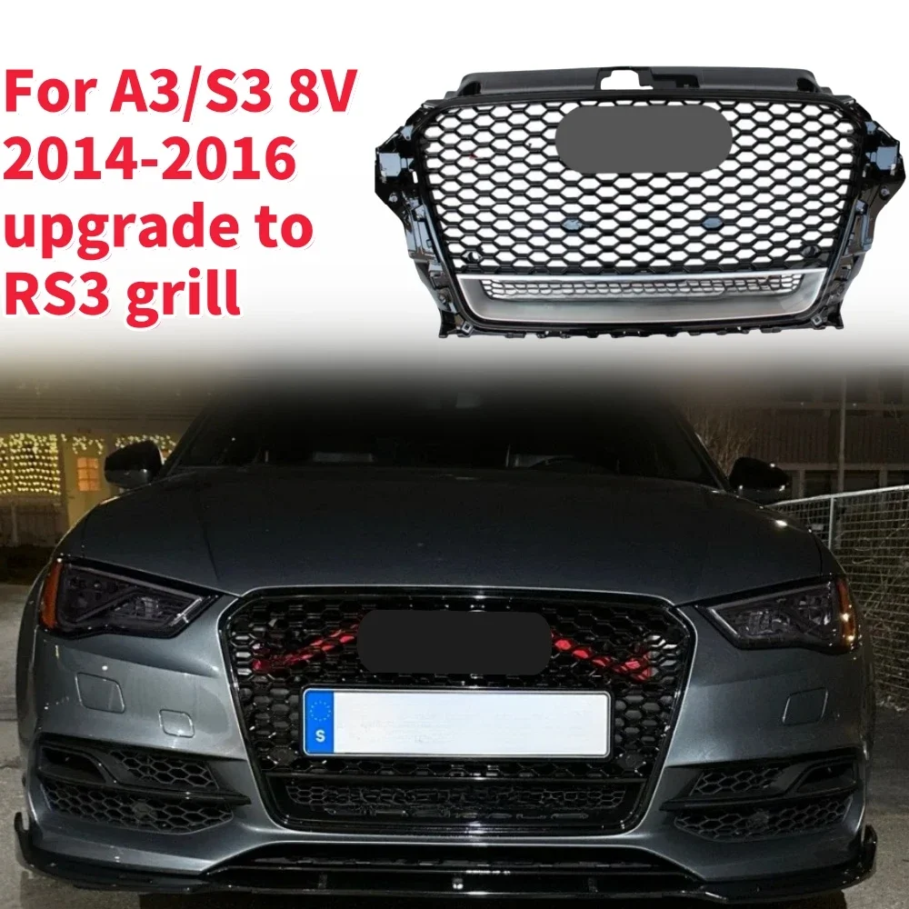 

Racing Grills Front Hood Grille Car Front Bumper Grill Center Grille for RS3 Grill for A3/S3 8V 2014-2016