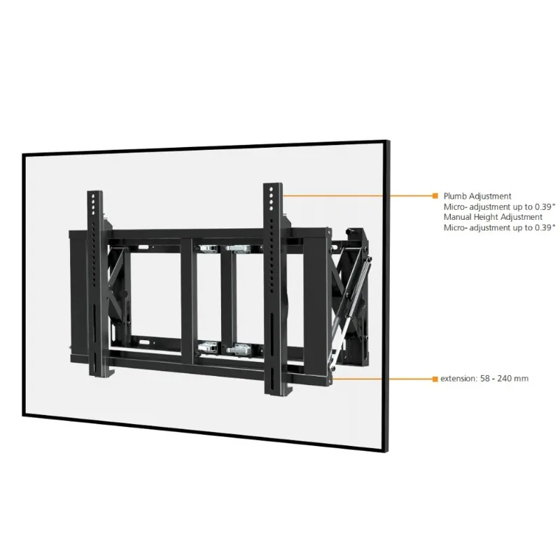 Push in Pop-out video wall mount arm adjustable tv mount tv bracket fits for 47