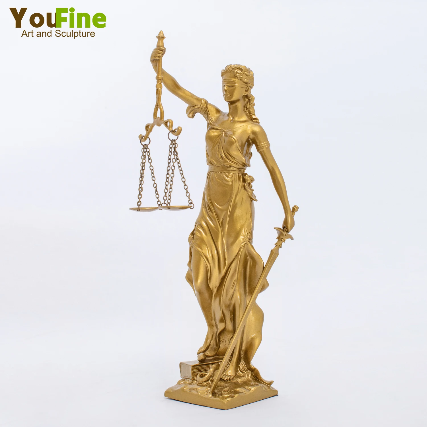 

28cm Bronze Lady Justice Statue Mythology Themis Goddess Justice Sculpture Law Lawyer Attorney Office Home Decor Gift