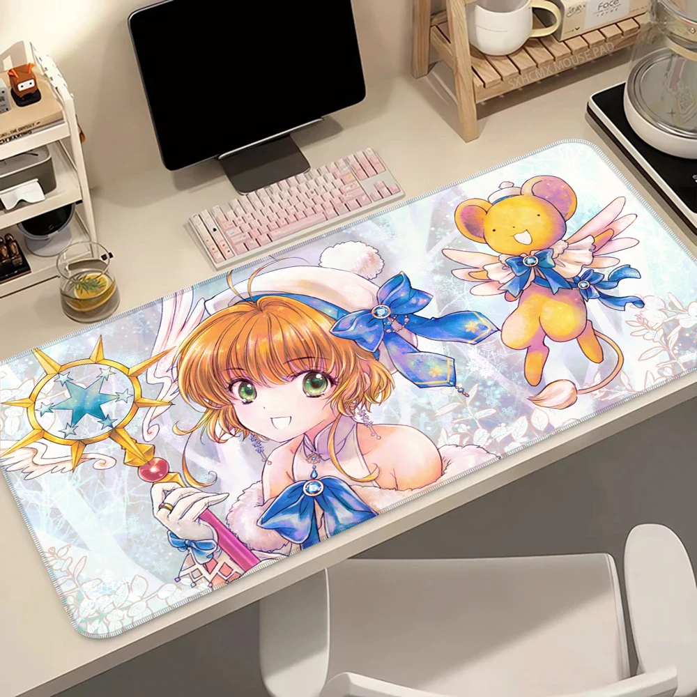 لوحة ماوس أنيمي XXL ملحقات ألعاب لطيفة سجادة لوحة مفاتيح ألعاب حصيرة مكتبية C-Cardcaptor Sakura لوحة ماوس للكمبيوتر المحمول غير قابلة للانزلاق
