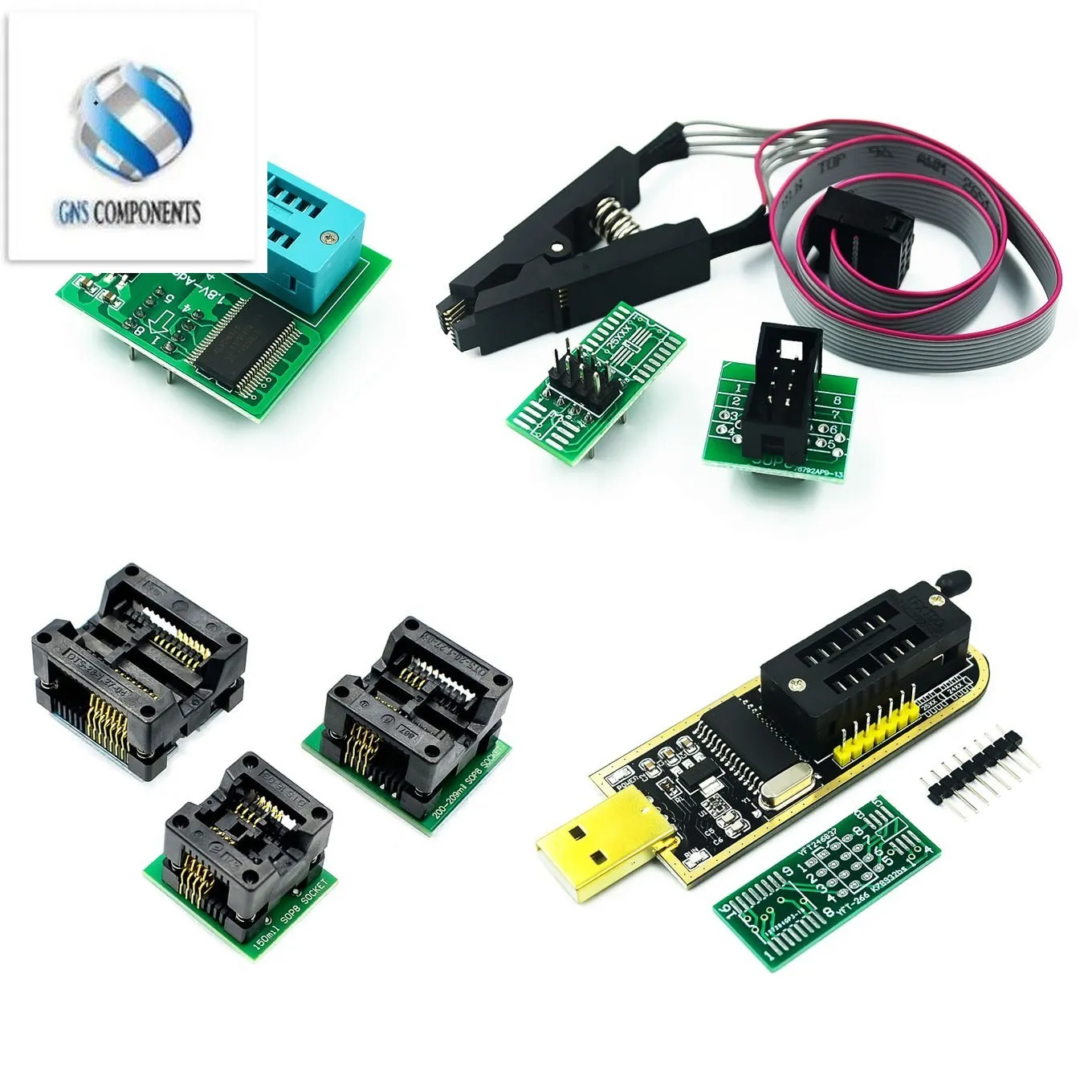 Original CH341A 24 25 Series EEPROM Flash BIOS USB Programmer Module + SOIC8 SOP8 Test Clip For EEPROM 93CXX / 25CXX / 24CXX