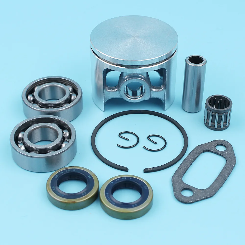 50mm Crank Bearing Piston Kit For Jonsered 630 670 Super II Champ Chainsaw Ball Gear Oil Seal Needle Cage Muffler Gasket Spare