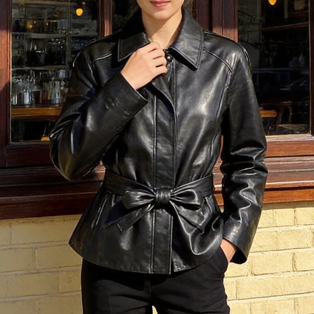 

Кожаный тренчкот OFTBUY для женщин: новая коллекция верхней одежды, куртки из искусственной кожи, женские топы с длинным рукавом, одежда отличного качества