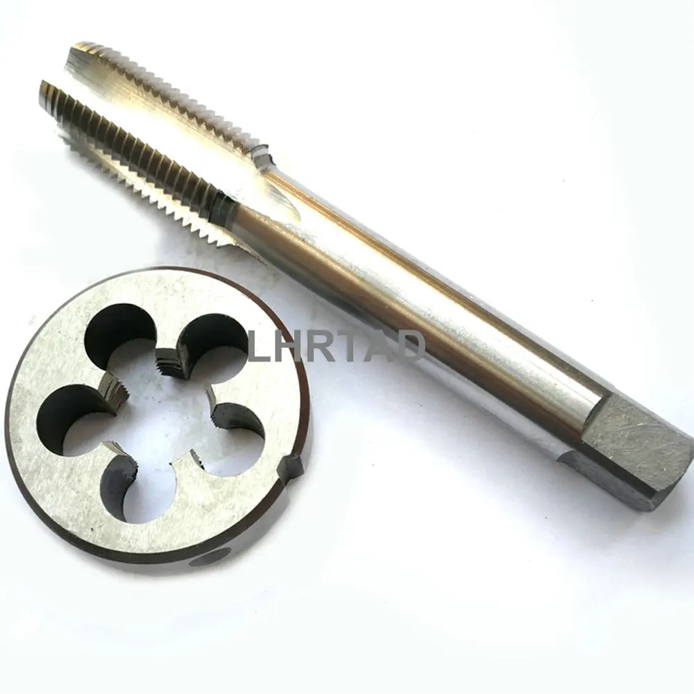 HSS metric size ISO left hand machine thread taps with straight flutes Coarse Fine screw pitch and Round dies sets M15X1 M15X1.5