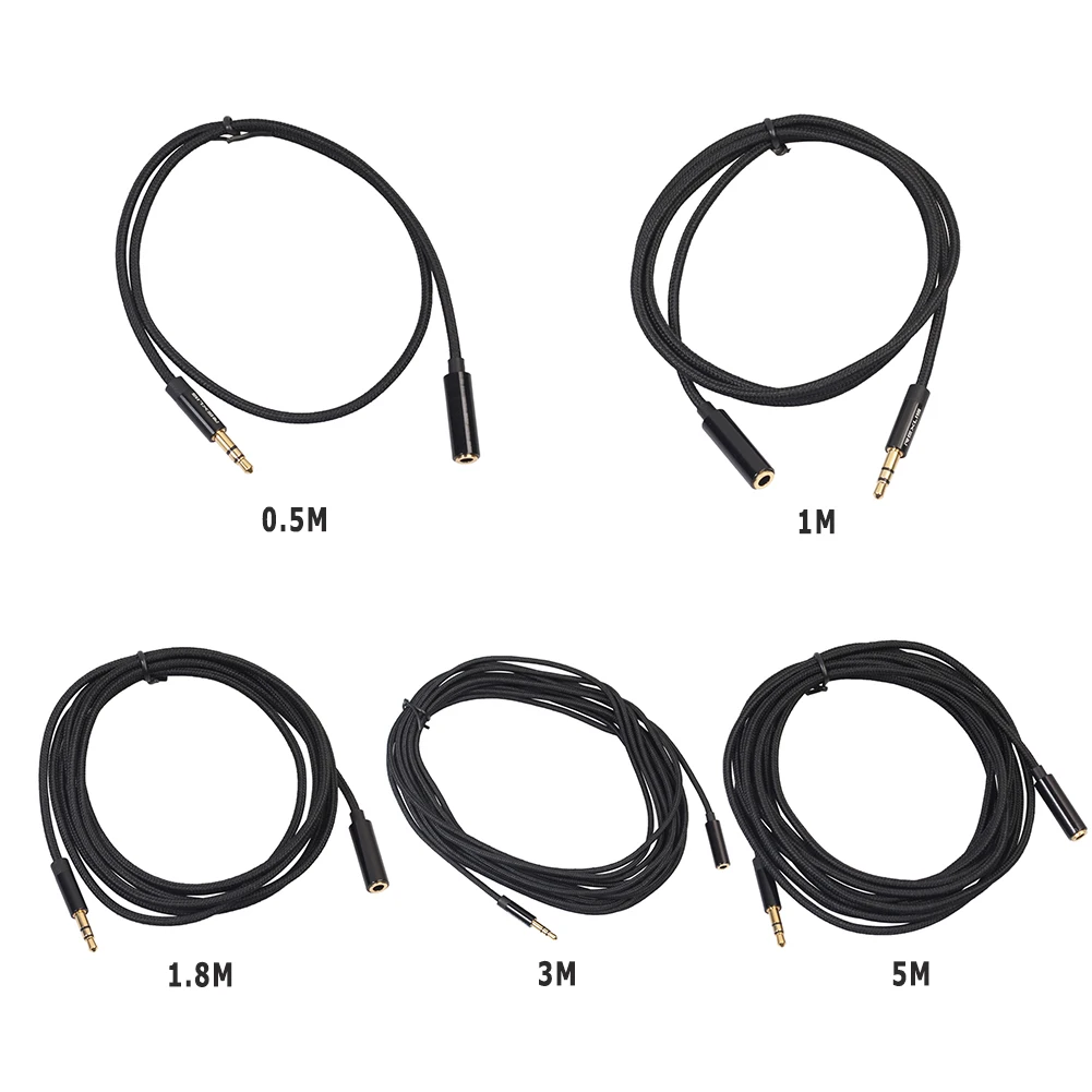 Cabo extensor de fone de ouvido 3.5mm jack macho para fêmea cabo de extensão de áudio acessórios práticos para amplificador de telefone de computador