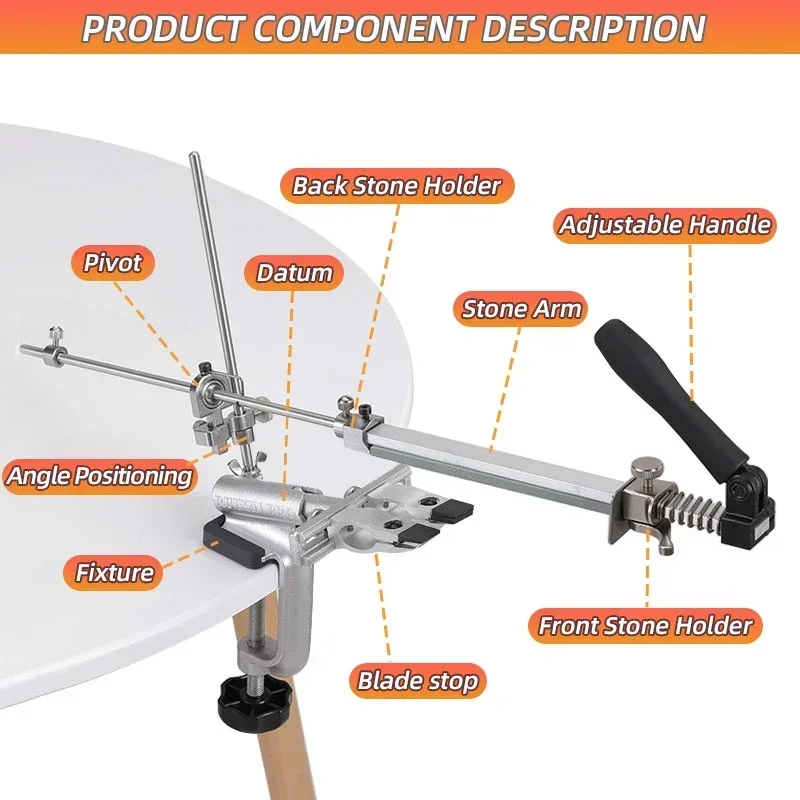 Imagem -04 - Ruixin Pro-ângulo Fixo Knife Sharpener Machine Pedra de Amolar Diamond Sharpening Stone Conjunto Completo Acessórios de Cozinha Ferramenta Rx009 2023