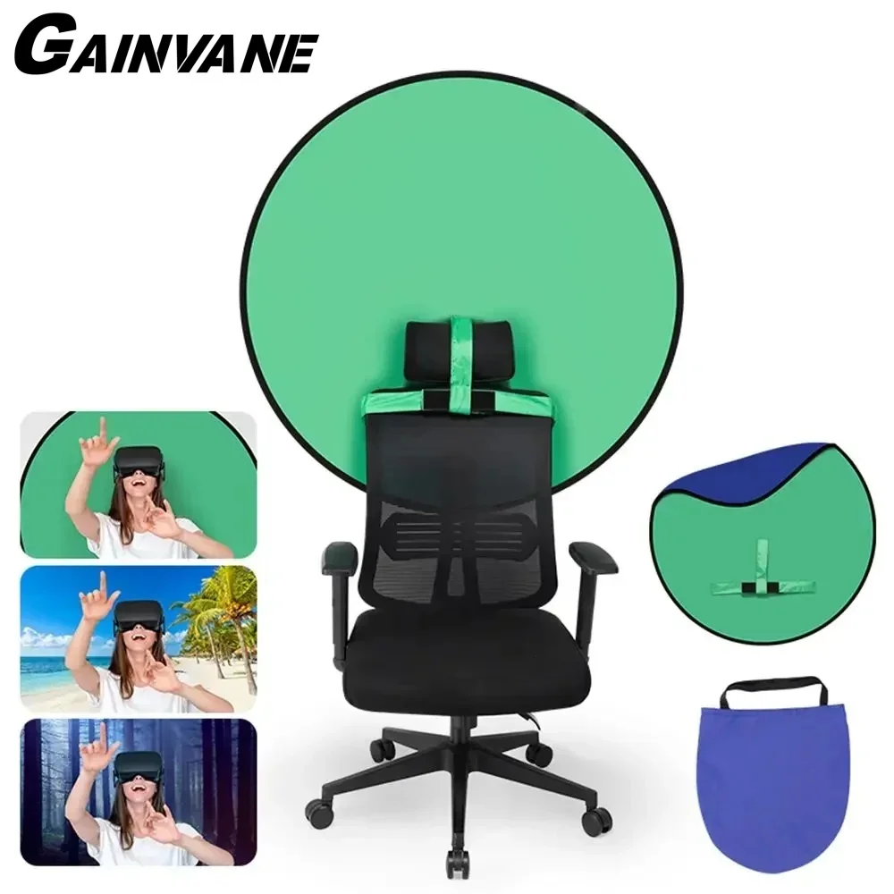 GAINVANE Game Live Chromakey Photography Studio Chair Double Sided Backdrop Background Cloth Green Blue Screen 75/110/142CM