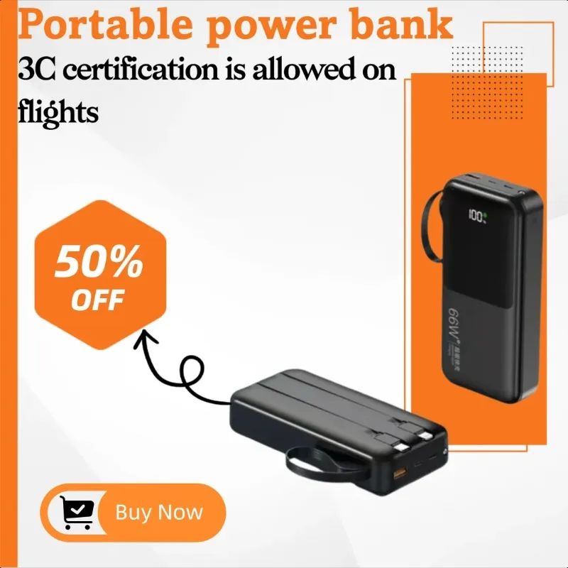 

20000mAh Digital Display Built-in Cable Super Fast Charging Compact and Portable Power Bank