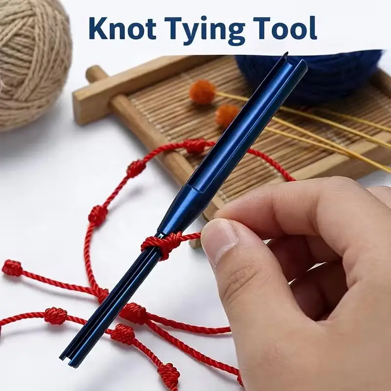 (.) 2Pcs Conical Plastic Quick Knotting Aids, Smooth Threading Line Tools, Reusable Rope Weaving Knot Helper For Beginners