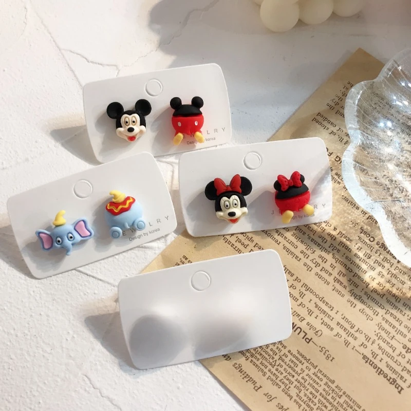 Disney Cartoon Earrings Anime Figures Mickey Minnie Mouse Donald Duck Winnie Kawaii Cute Girls Ear Clip Fashion Jewelry Gifts